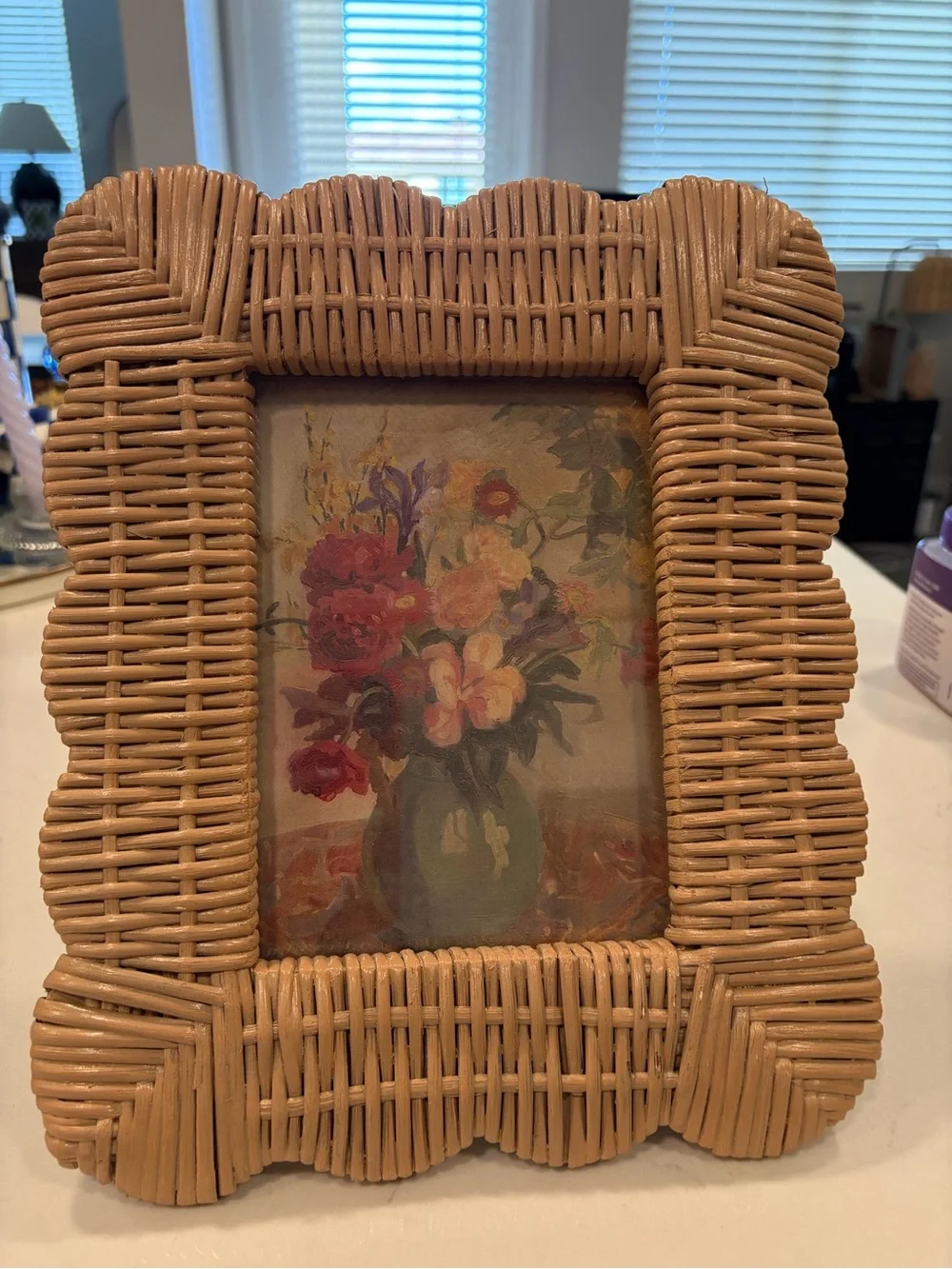 Wicker-Style Photo Frame – Tan Home Accent